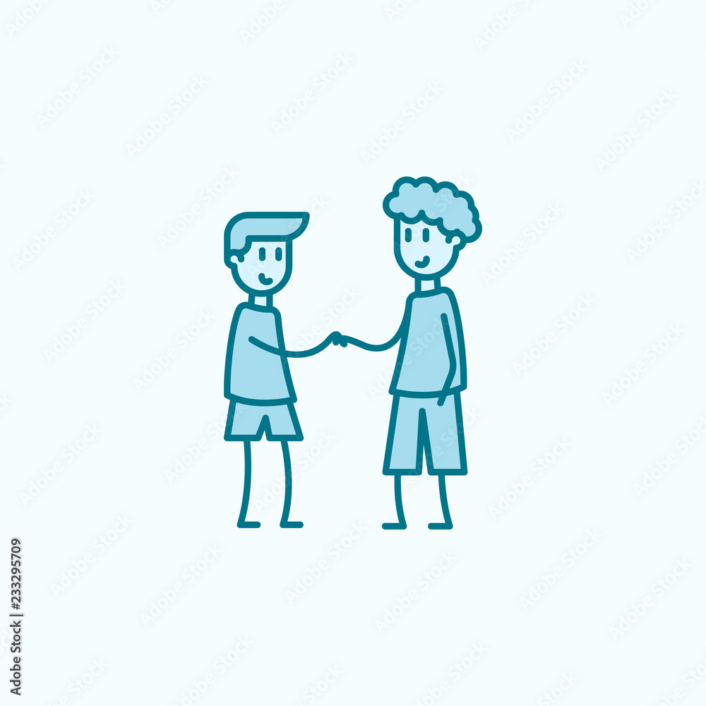 friendship of boys 2 colored line icon. Simple colored element illustration. friendship of boys outline symbol design from friendship set friendship of boys 2 colored line icon. Simple colored element illustration. friendship of boys outline symbol design from friendship set