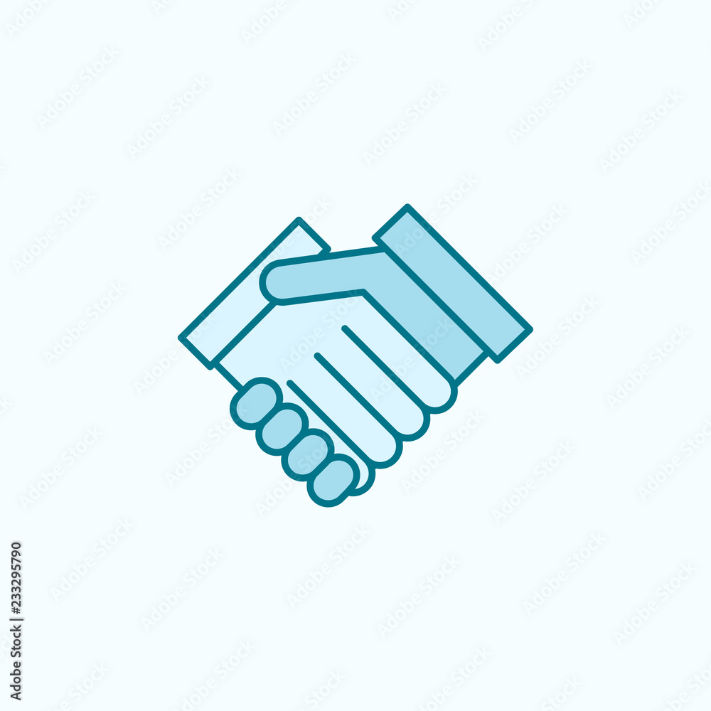 handshake 2 colored line icon. Simple colored element illustration. handshake outline symbol design from friendship set