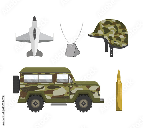 set patriotic militar army forces