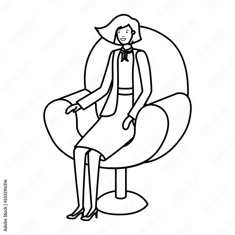 businesswoman sitting in chair avatar character businesswoman sitting in chair avatar character