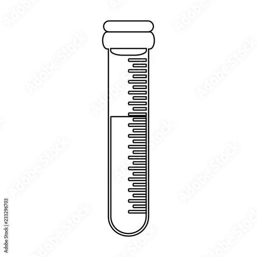 Blood test tube in black and white