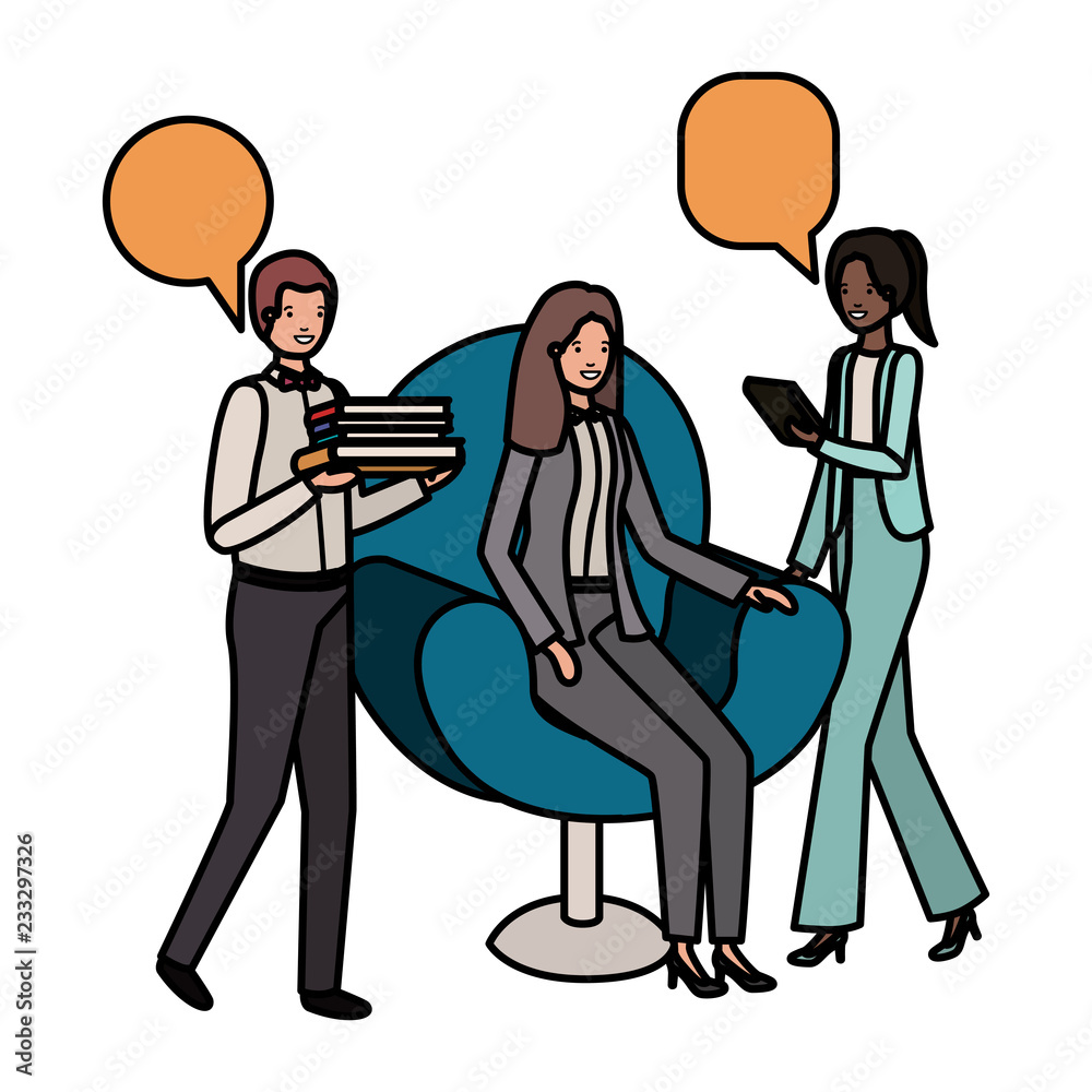 Obraz premium group of people business with speech bubble