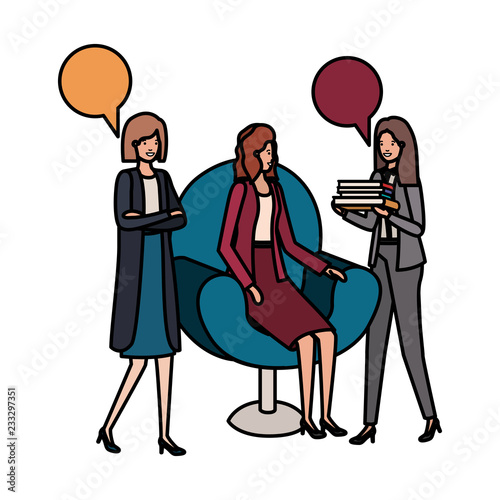 group of people business with speech bubble