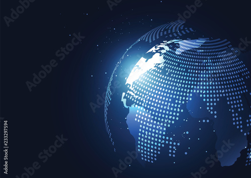 Global network connection. World map point and line composition concept of global business. Vector Illustration