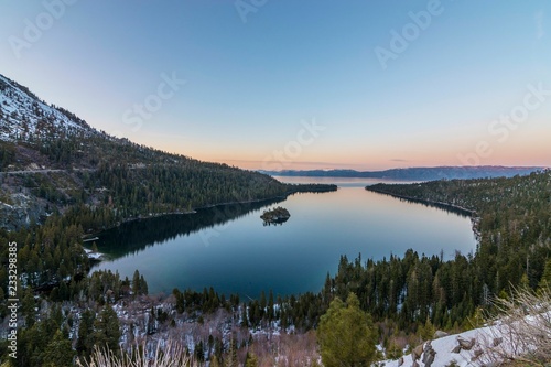 Fototapeta Naklejka Na Ścianę i Meble -  Lake Tahoe Emerald Bay After Sunset
