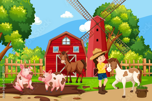 A girl at nature farm
