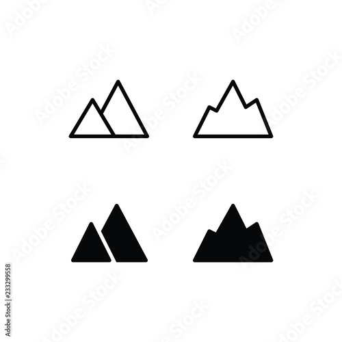 Mountain Icon Logo Vector Symbol. Hill Icon