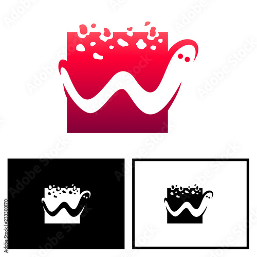 Worm Letter W Logo Design