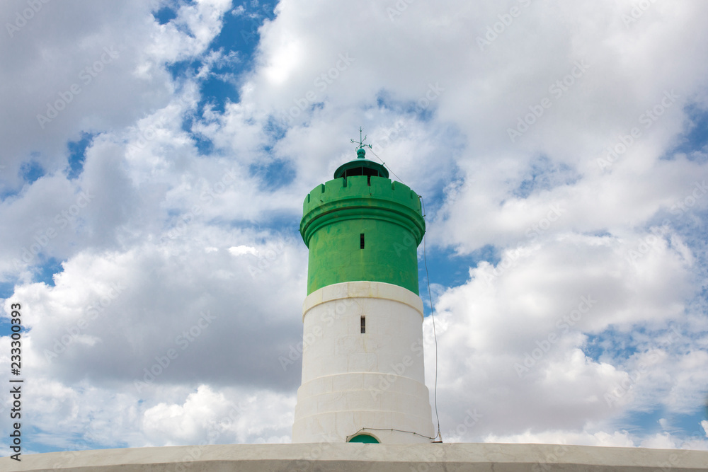Curra green lighthouse of Cartagena, Spain