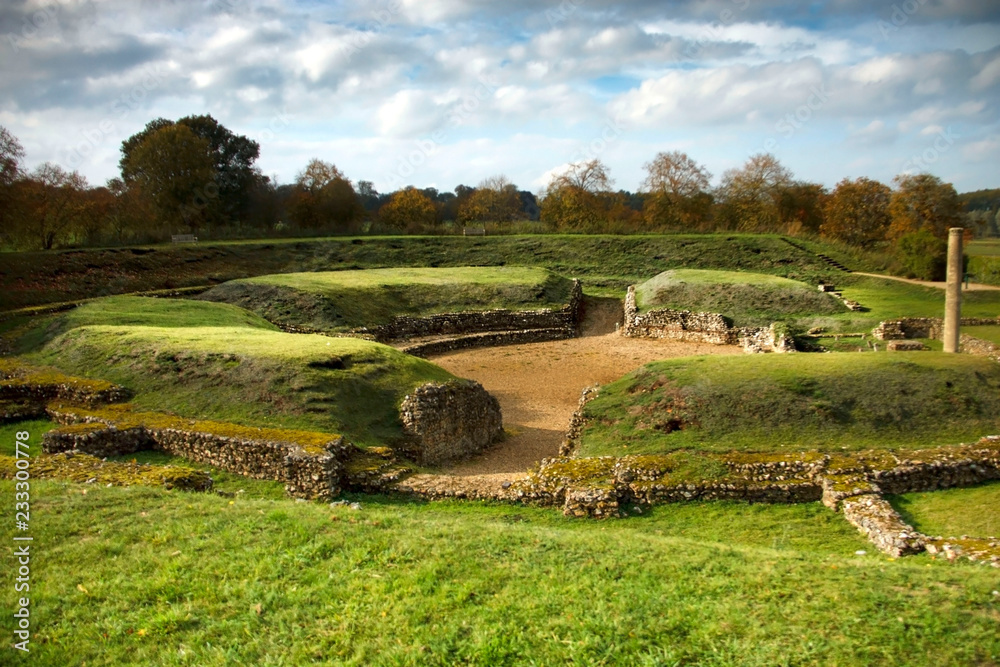 Roman Theatre at St Albans, Hertfordshire, England.