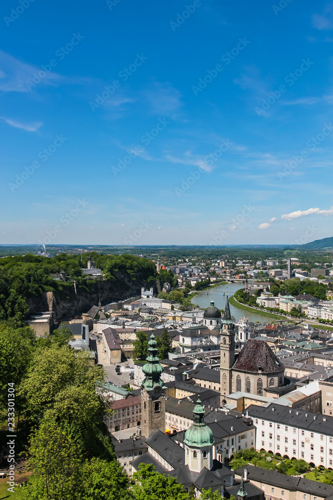 View of Salzburg and surroundings, Austria