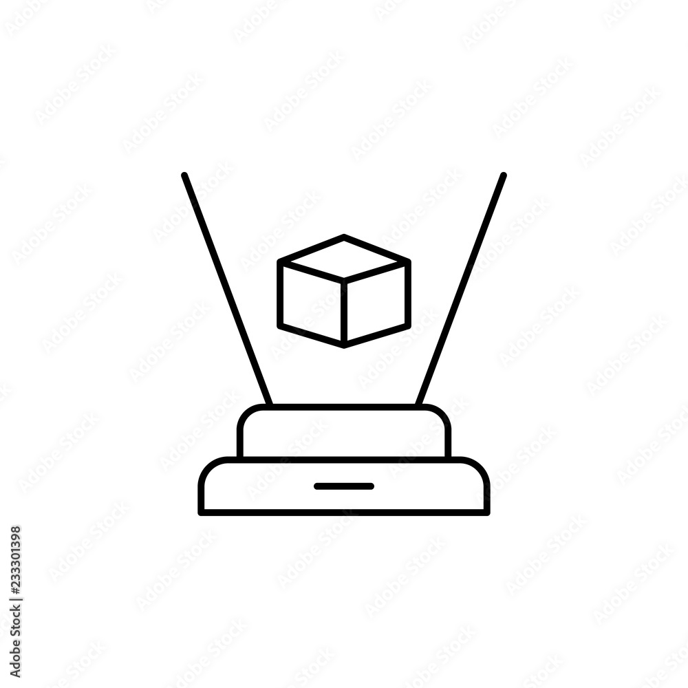 Fototapeta premium 3d technology, geometric icon. Element of technology icon for mobile concept and web apps. Thin line 3d technology, geometric icon can be used for web and mobile