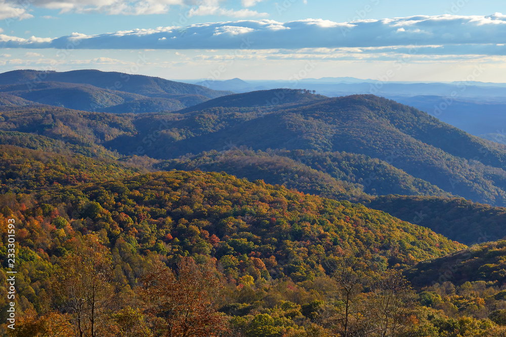 View of Blue Ridge mountains from Rocky Knob, Blue Ridge Parkway, Virginia