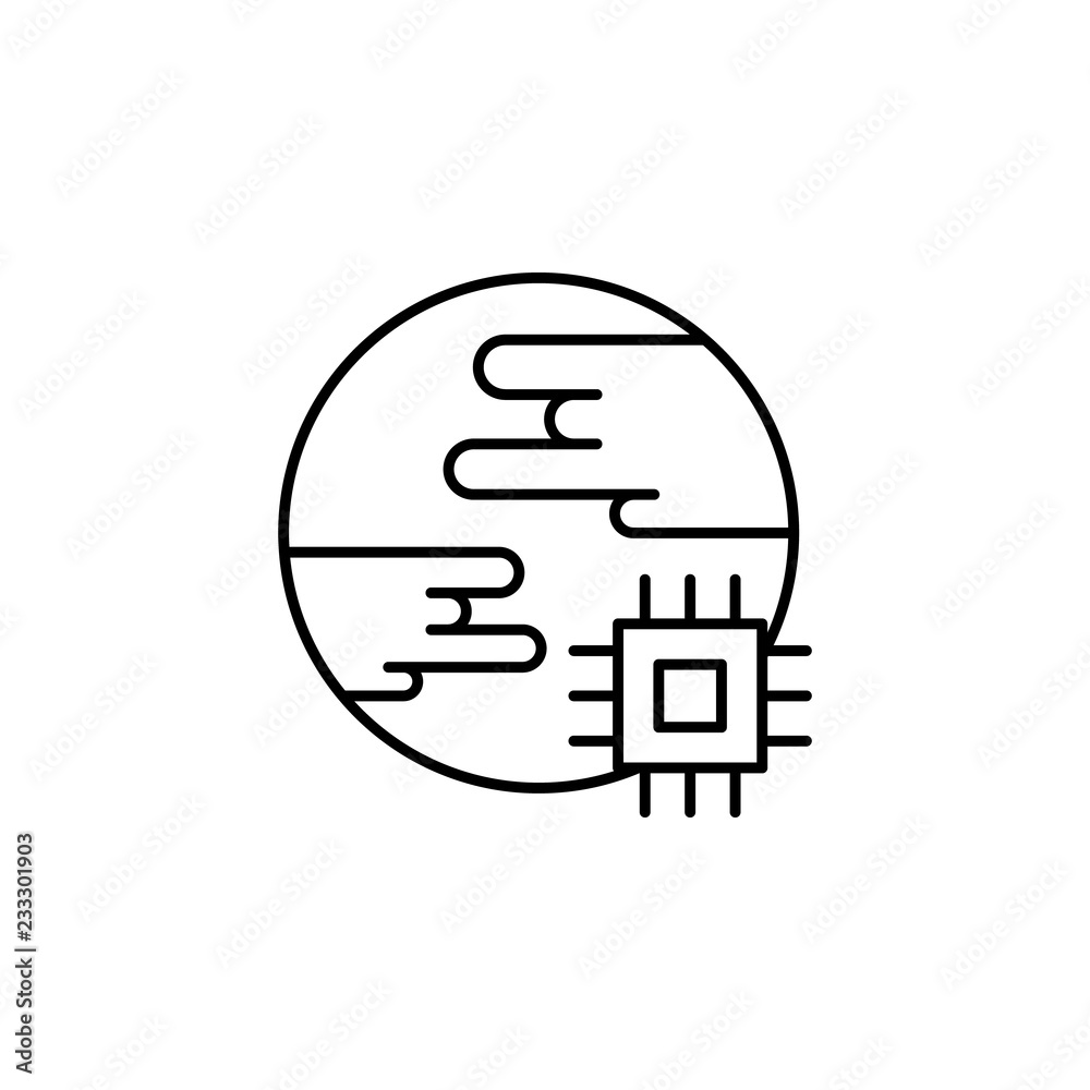 planet technology, chip icon. Element of technology icon for mobile concept and web apps. Thin line planet technology, chip icon can be used for web and mobile planet technology, chip icon. Element of technology icon for mobile concept and web apps. Thin line planet technology, chip icon can be used for web and mobile