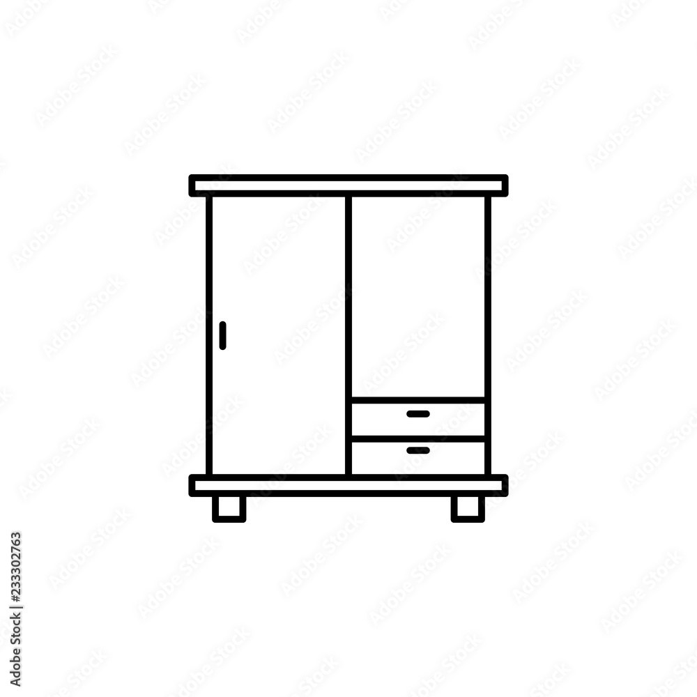 wardrobe icon. Element of outline furniture icon. Thin line icon for website design and development, app development. Premium icon wardrobe icon. Element of outline furniture icon. Thin line icon for website design and development, app development. Premium icon