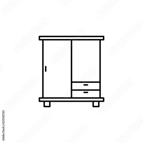 wardrobe icon. Element of outline furniture icon. Thin line icon for website design and development, app development. Premium icon