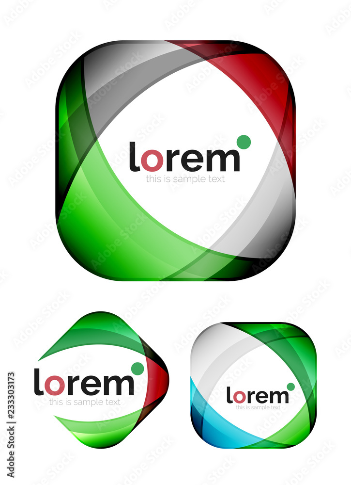 Set of geometric convergence vector icons Set of geometric convergence vector icons
