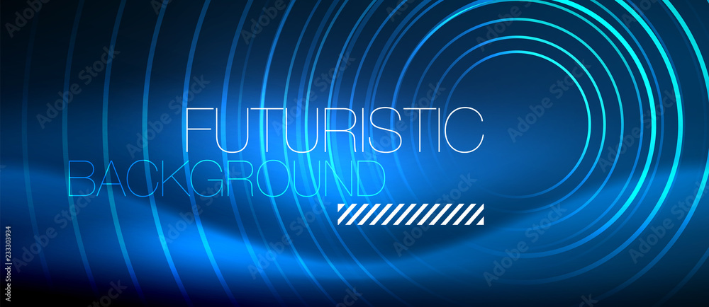 Neon glowing circles background Neon glowing circles background