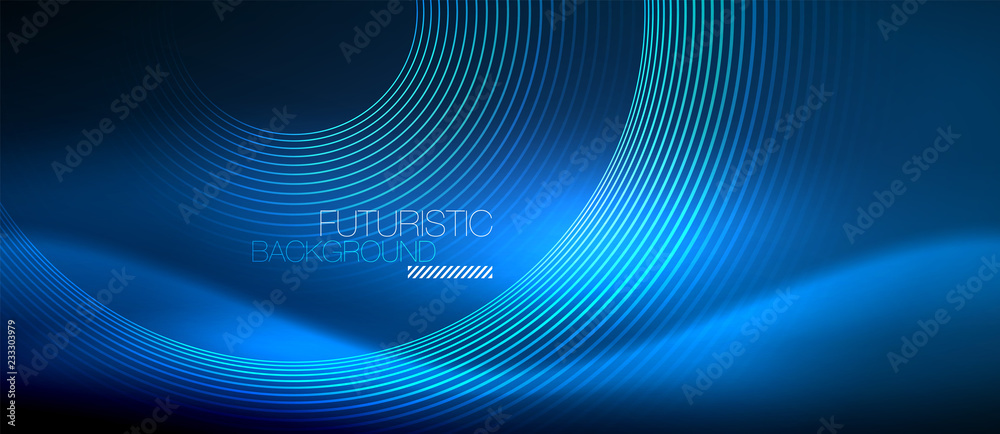 Neon glowing circles background Neon glowing circles background