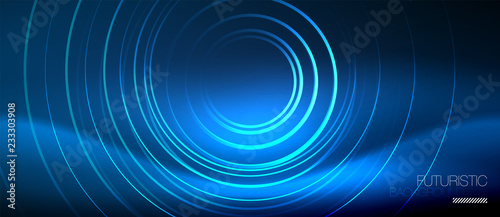 Neon glowing circles background