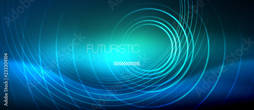 Neon glowing circles background