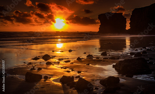 sunset on the Muriwai beach