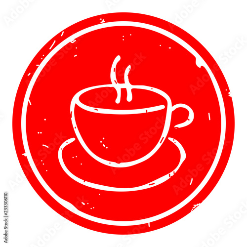 Cup icon vector illustration on red background photo