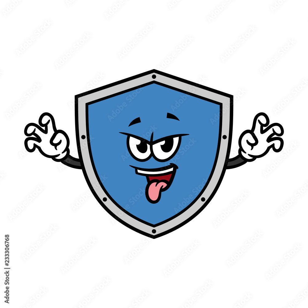Cartoon Scaring Shield Character Cartoon Scaring Shield Character
