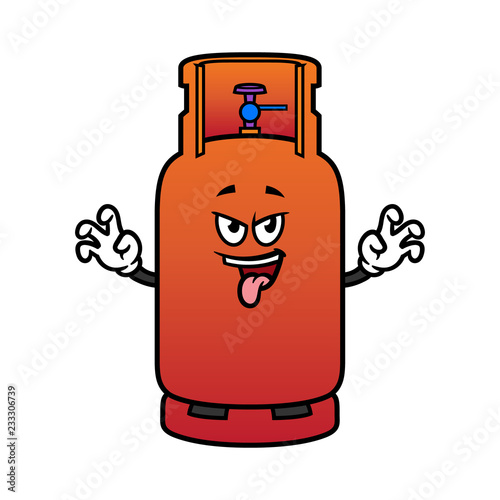 Cartoon Scaring Gas Cylinder Character