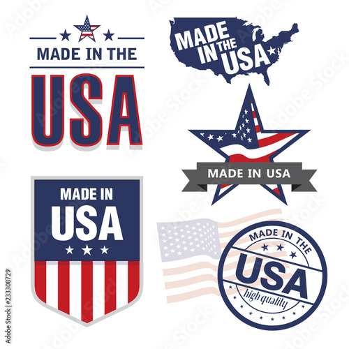 Vector set of made in the USA labels