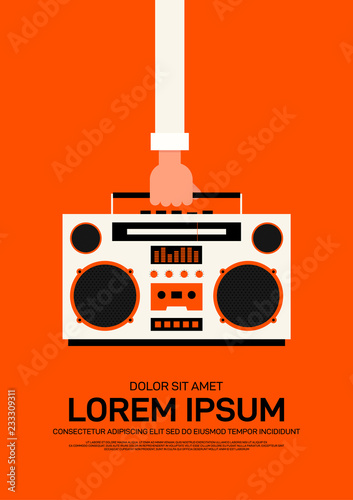 Music poster design template background modern vintage retro style