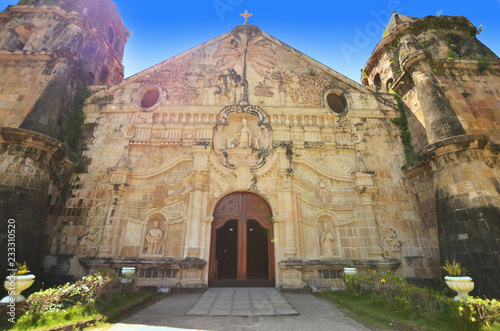 Front view of old church in Miagao, Philippines