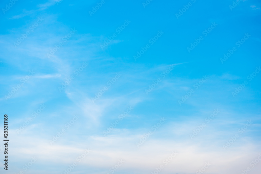 Beautiful blue sky with cloud formation background