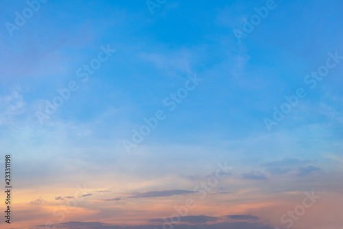 Fototapeta Naklejka Na Ścianę i Meble -  Colorful Beautiful blue sky with cloud formation background