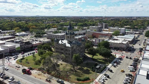 Aerial of Downtown Denton, Texas