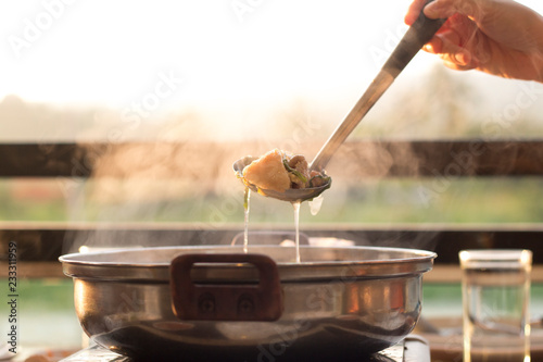 Japanese hot pot cuisine