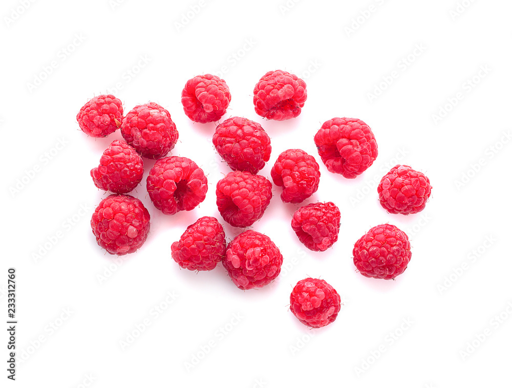 Raspberry fruit isolated over white background Raspberry fruit isolated over white background