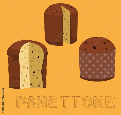Bread Kind Panettone Vector Illustration
