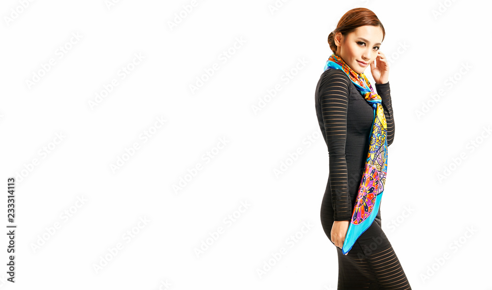 Beautiful and graceful Asian girl with white background Beautiful and graceful Asian girl with white background