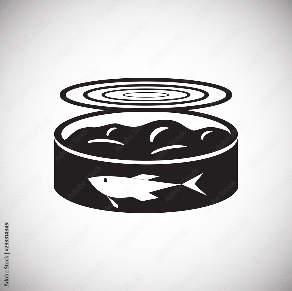 Canned fish on white background icon Canned fish on white background icon