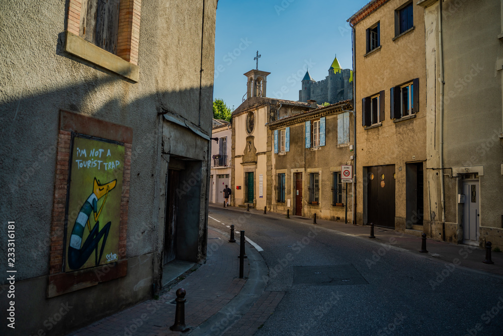 Obraz premium Carcassone, France street