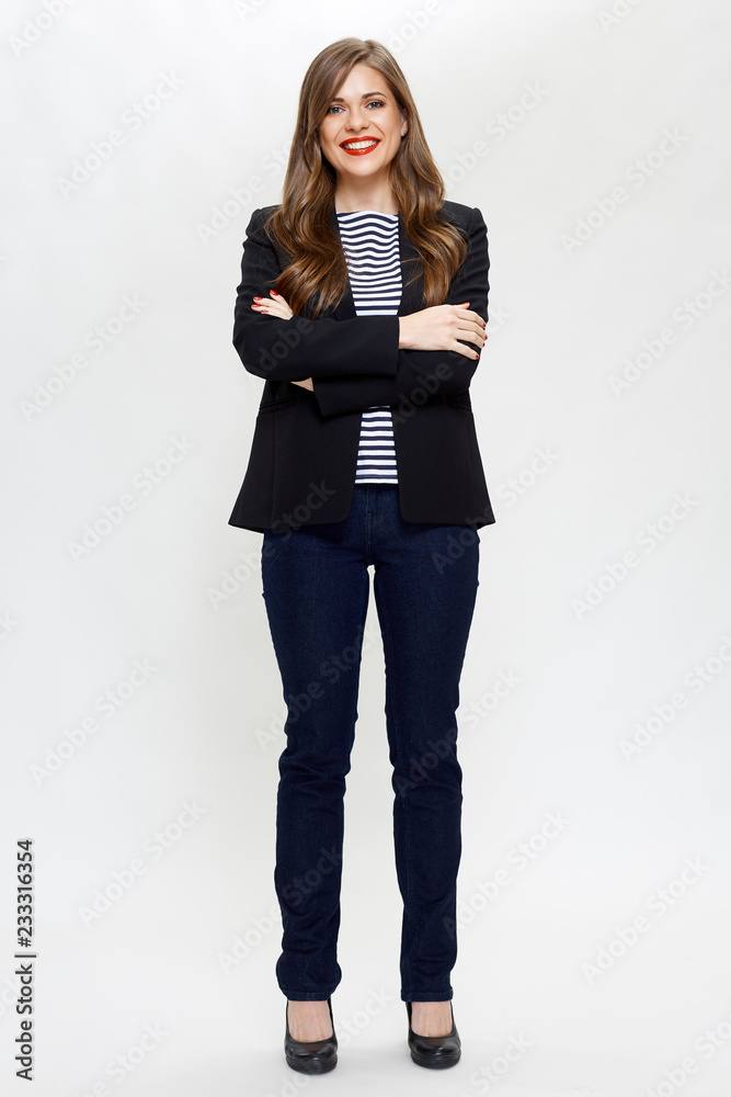 Smilng woman with crossed arms. Smilng woman with crossed arms.