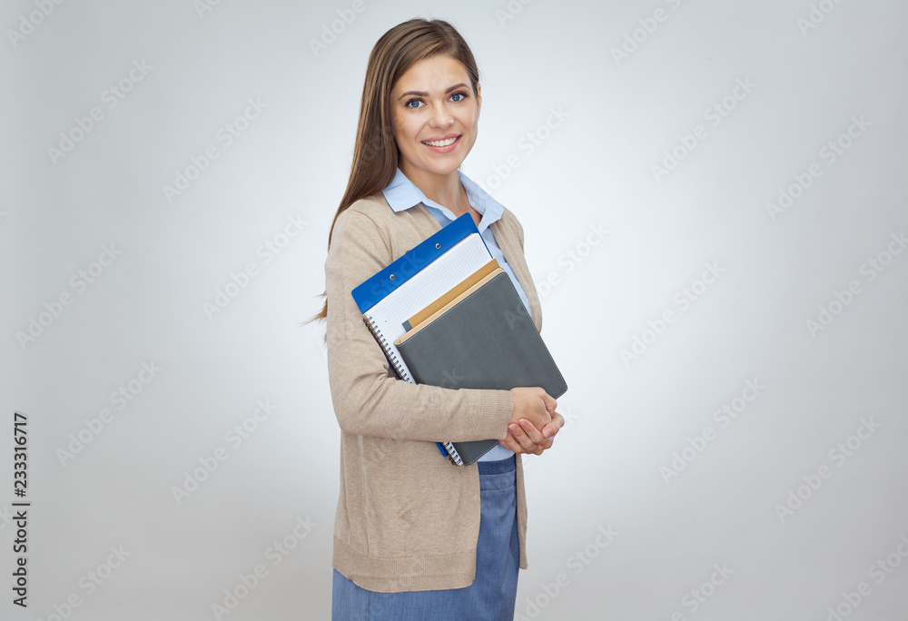 Obraz premium Teacher or acountant business woman