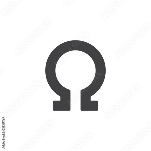 Omega letter vector icon. filled flat sign for mobile concept and web design. Greek alphabet symbols simple solid icon. Symbol, logo illustration. Pixel perfect vector graphics