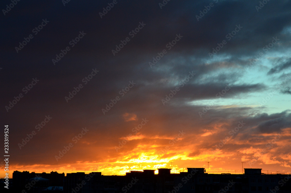 sky with clouds and sun