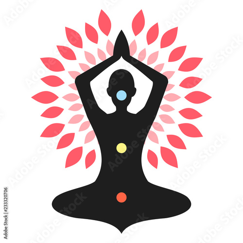 Fototapet Yoga Meditation chakra aura