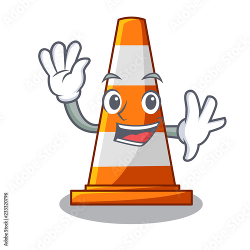 Waving traffic cone on Made in cartoon