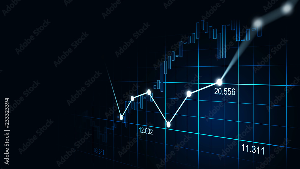 Naklejka premium Stock market or forex trading graph in graphic concep