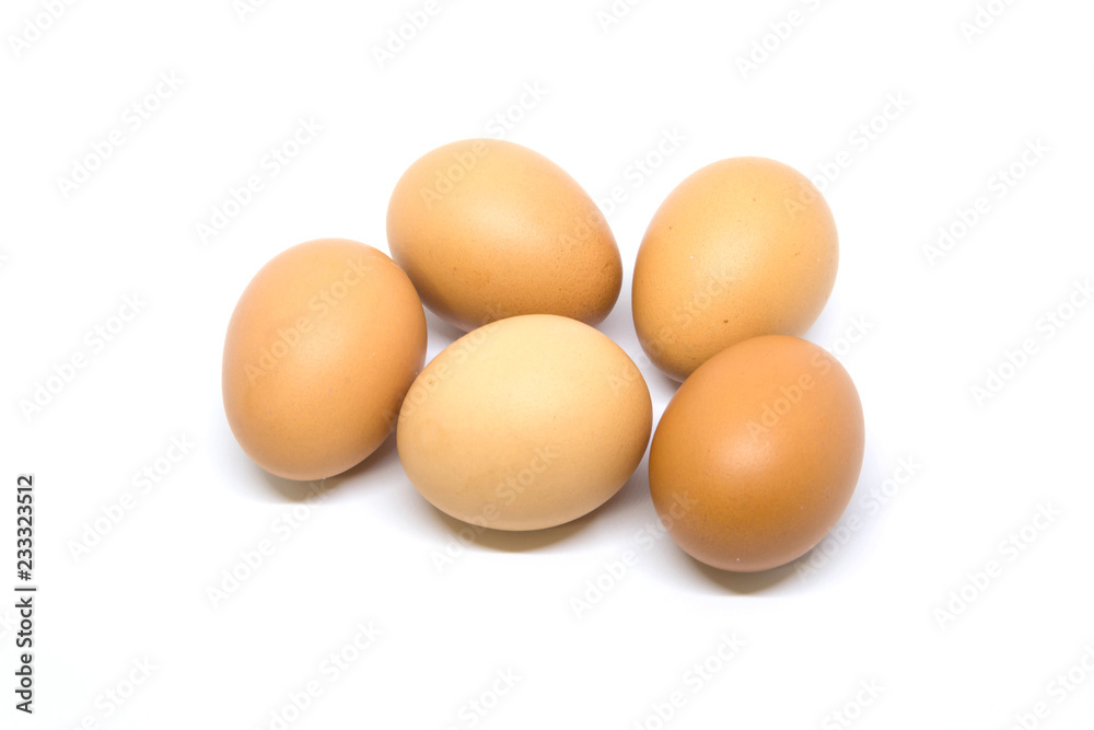 Close-up Eggs Studio shot Isolated On white background Close-up Eggs Studio shot Isolated On white background