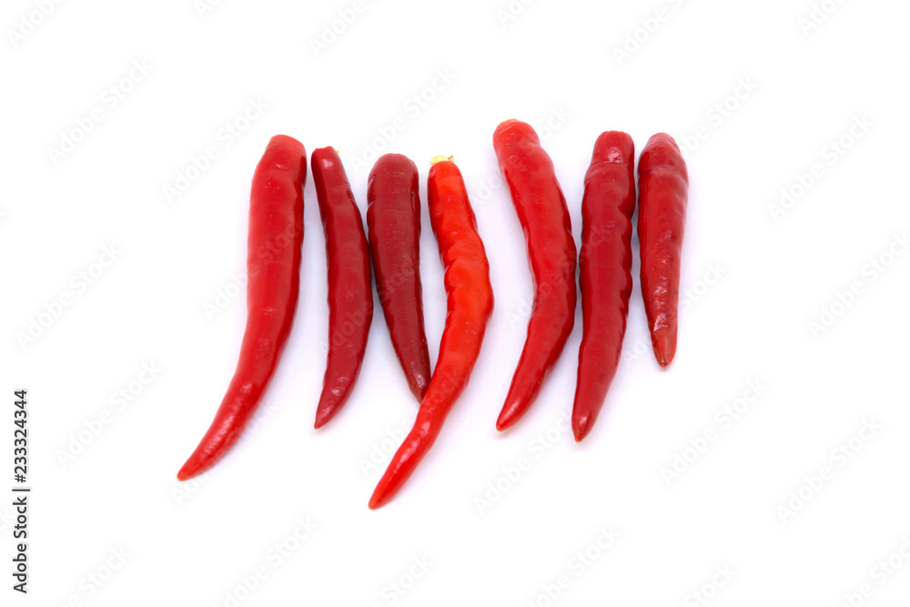 Closeup Red Chilli Studio shot On White Background Closeup Red Chilli Studio shot On White Background